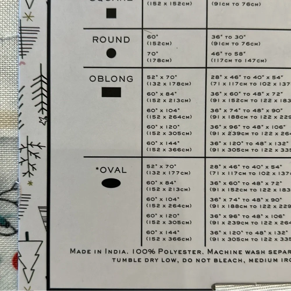 Nicole Miller Tablecloth Christmas Trees Lights  Santa Claus Holiday 60”x84” New - Picture 2 of 4
